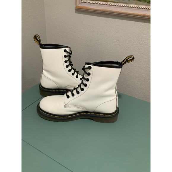 Dr.Martens Shoes - Dr. Martens combat  Women's White and Black Boots